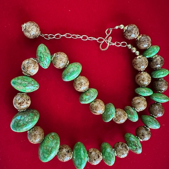 Polished Artisan Stone Green Gaspeite Orka Agate - Picture 6 of 8